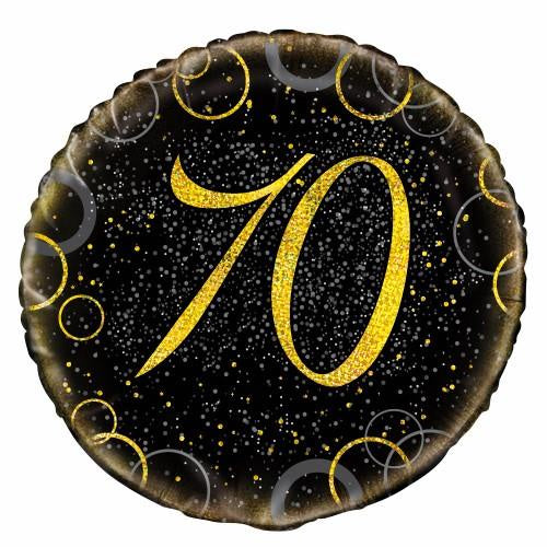 Glitz Gold 70th Birthday 45cm (18") Foil Balloon Packaged